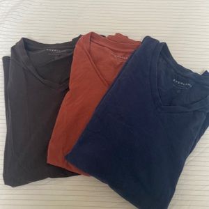 Everlane brand v-neck t-shirts size m.
